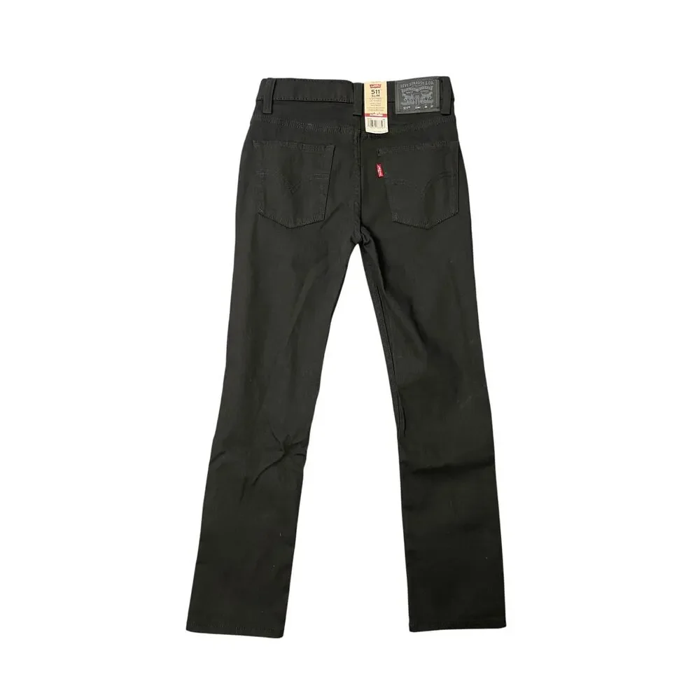 NEW Levi's 511 Slim Fit Straight Leg Black Denim Jeans Size 12 Reg /‎ 26W X 27L